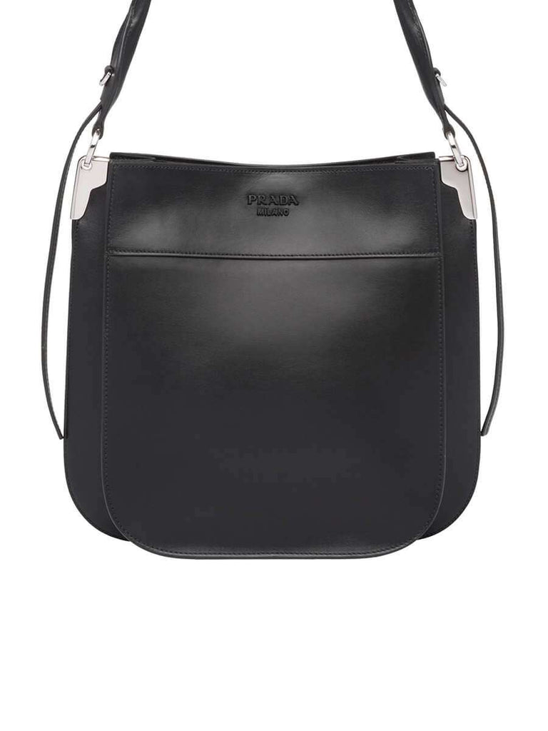 Margit Black Leather Shoulder Bag