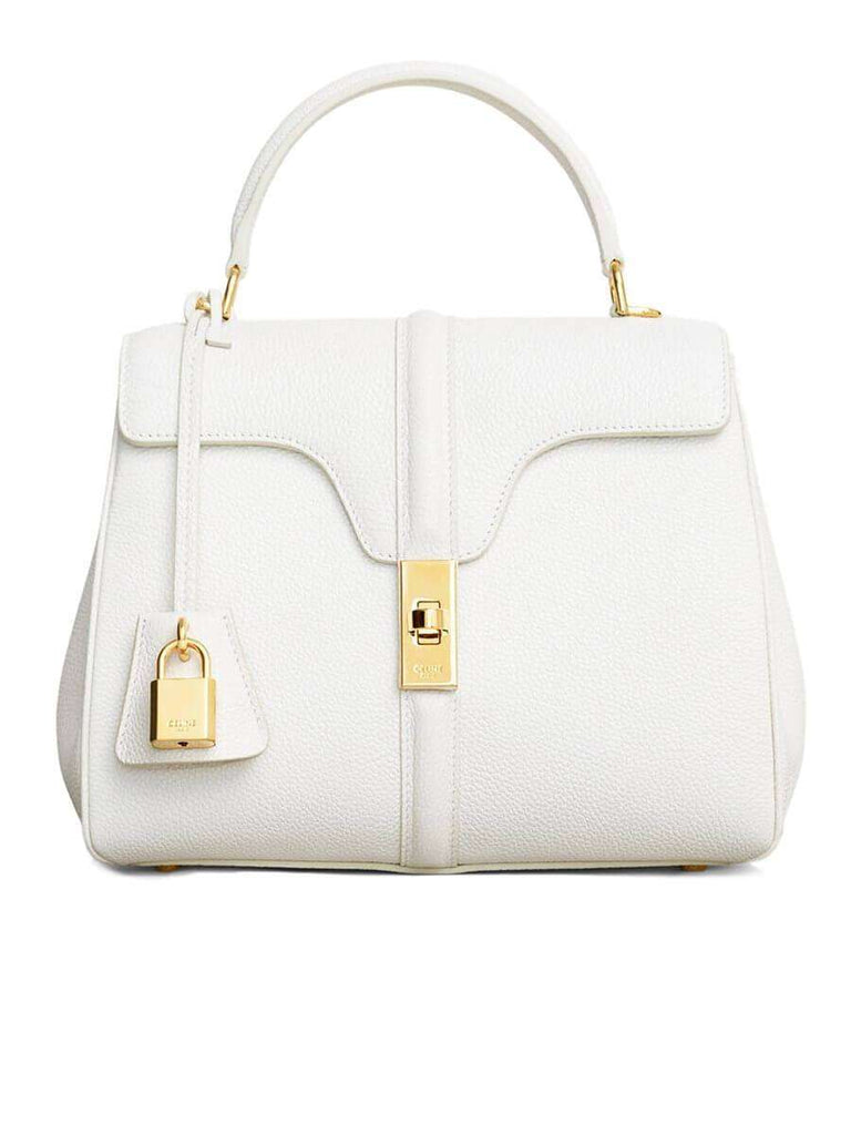 Small 16 Bag in White Grained Calfskin