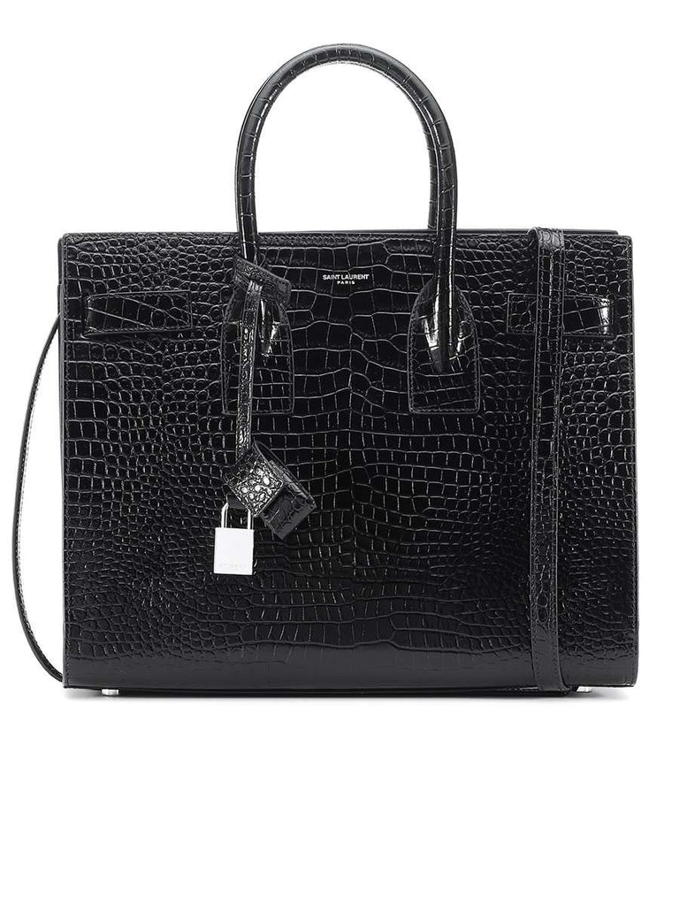 Classic Sac De Jour Baby in Black Embossed Crocodile Shiny Leather