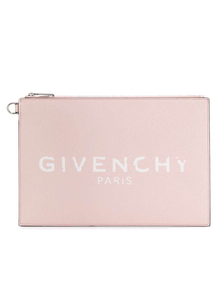 Logo Pouch in Pink Coated Canvas