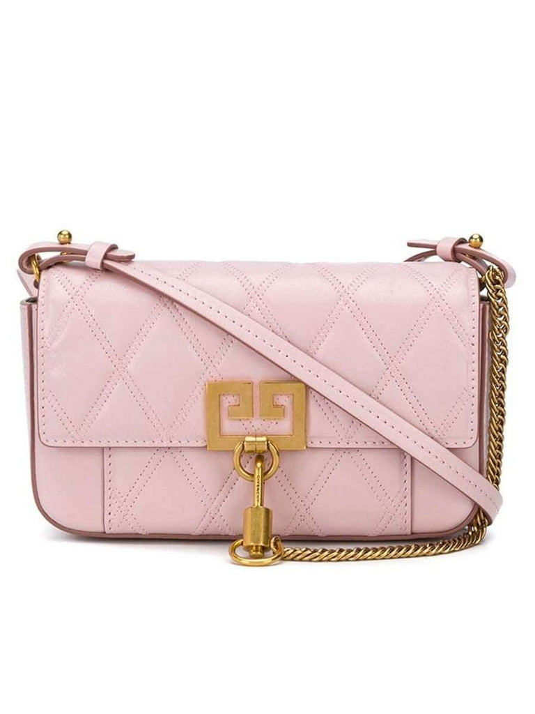 Mini Pocket Bag in Pink Diamond Quilted Leather