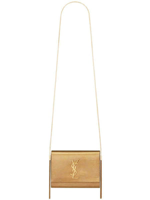 Saint Laurent Kate Box Bag in Grain de Poudre Embossed Metallic