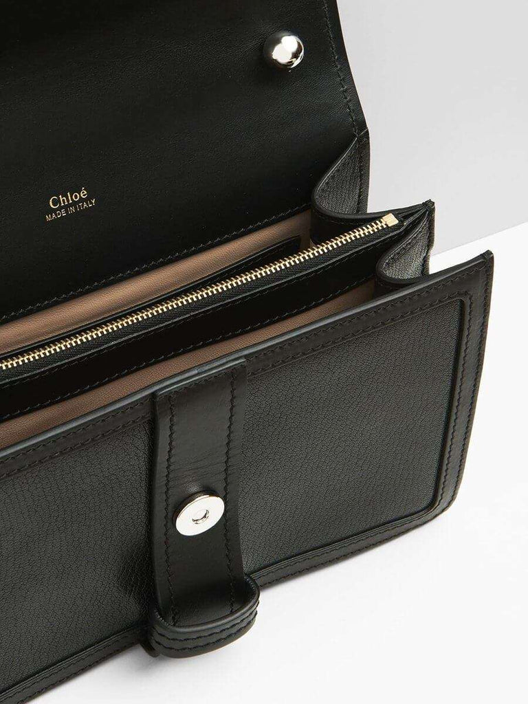 Aby Chain Shoulder Bag in Shiny Goatskin open