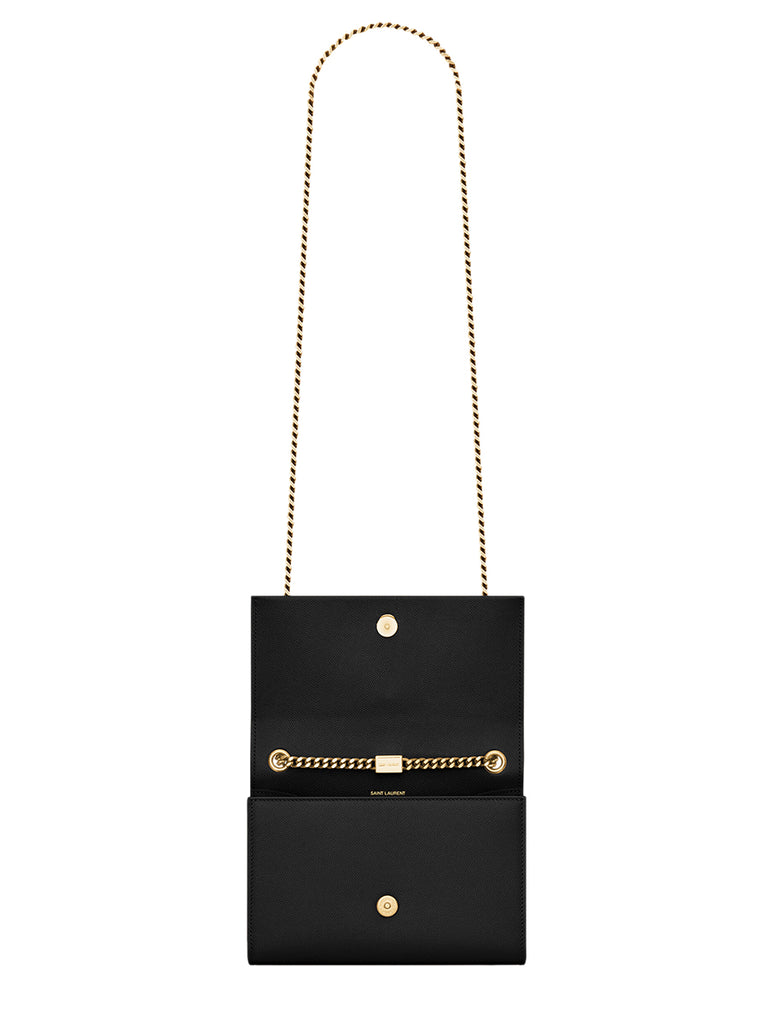 Saint Laurent Kate Small Chain Bag With Tassel in Grain de Poudre