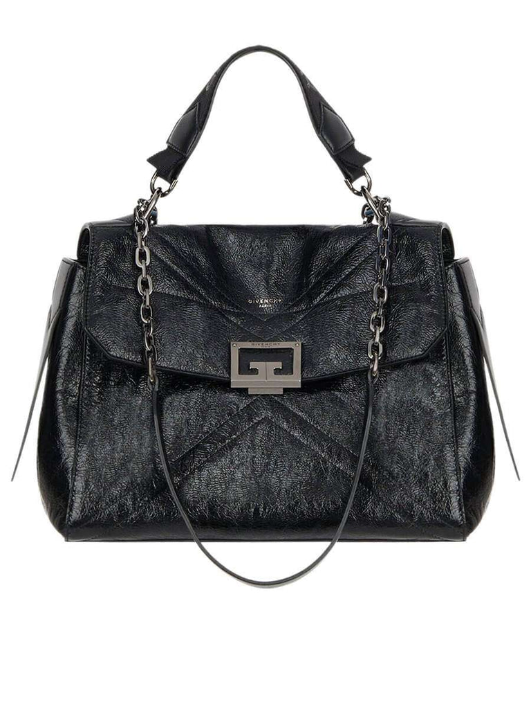 ID Medium Bag in Black Crackling Leather black