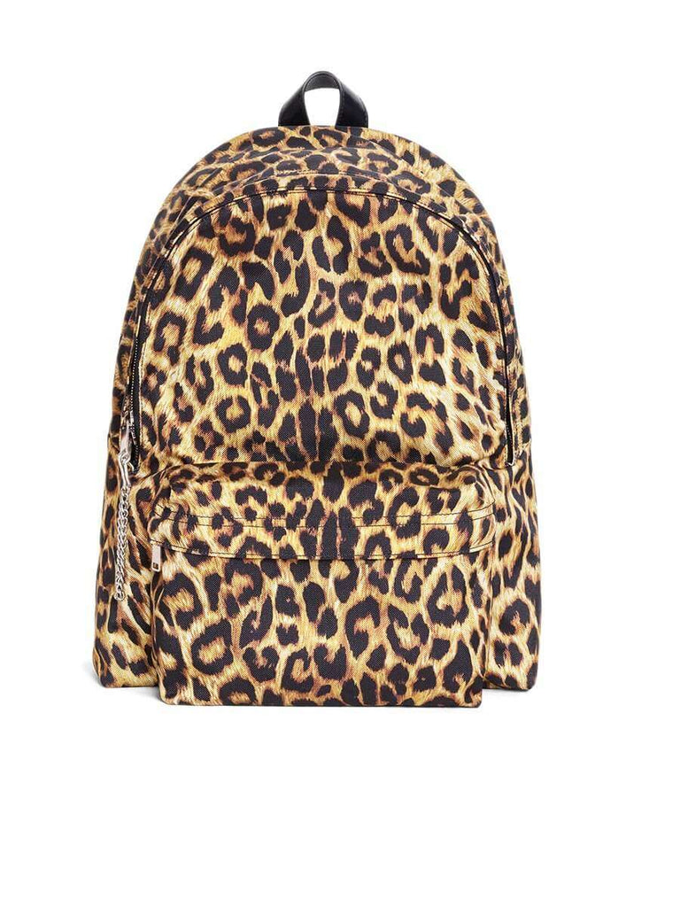 Medium Backpack in Nylon with Leopard Print