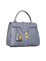 Small 16 Bag in Grey Grained Calfskin front