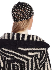 Embellished Open Knit Hat back
