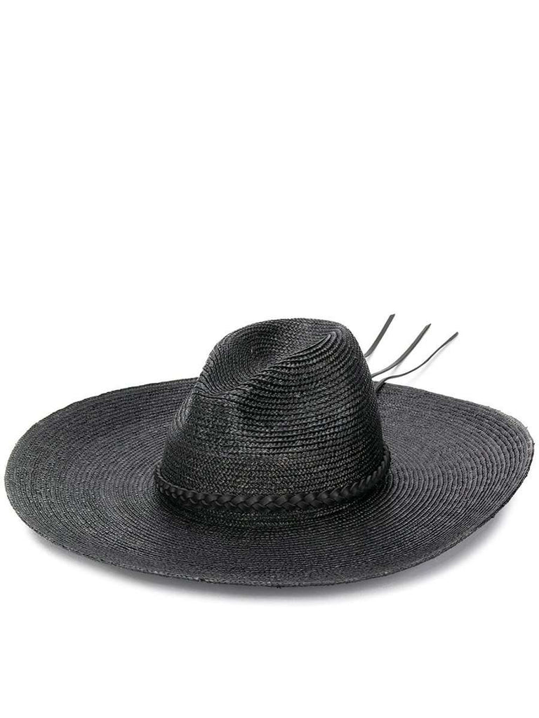 Wide Brim Straw Fedora Hat