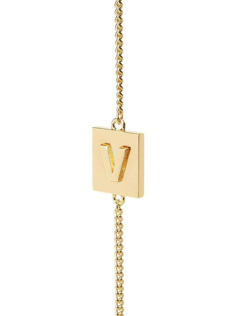 Alphabet V Bracelet Gold