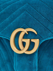 GG Marmont Small Velvet Bag in Turquoise