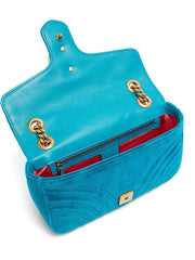 GG Marmont Small Velvet Bag in Turquoise
