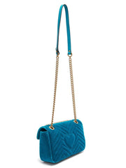 GG Marmont Small Velvet Bag in Turquoise