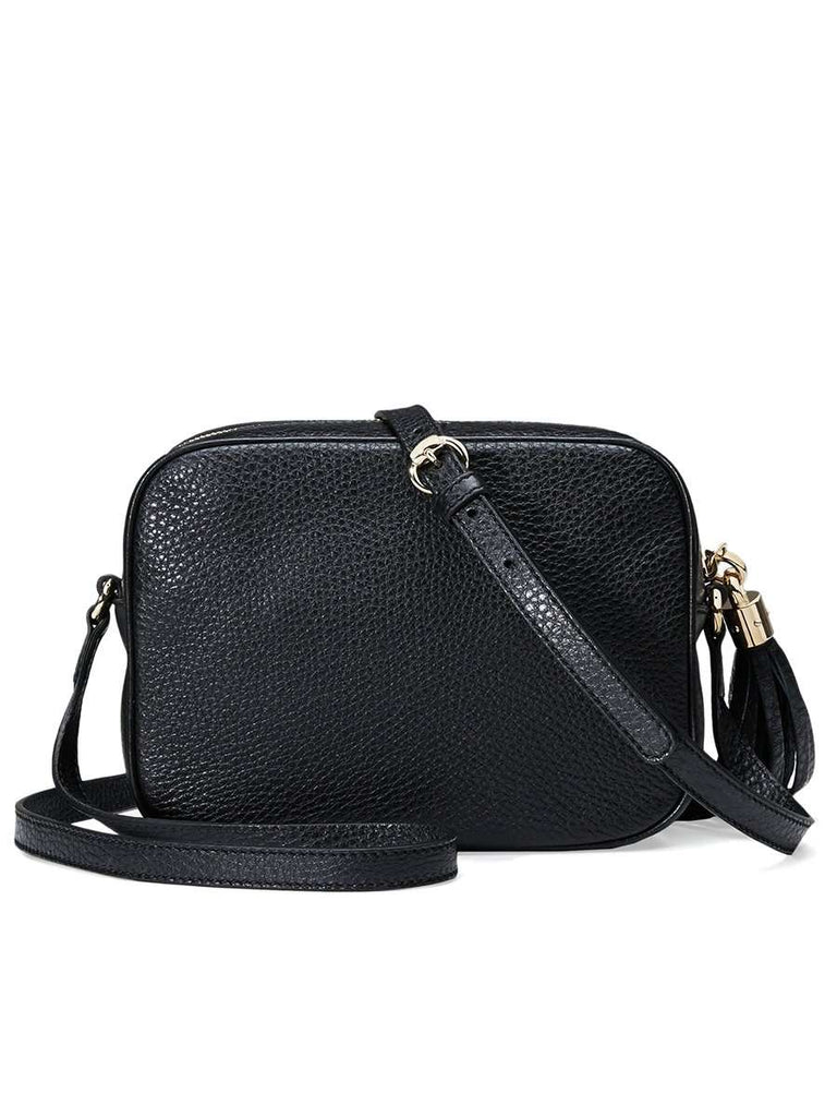 Soho small leather disco bag black clearance