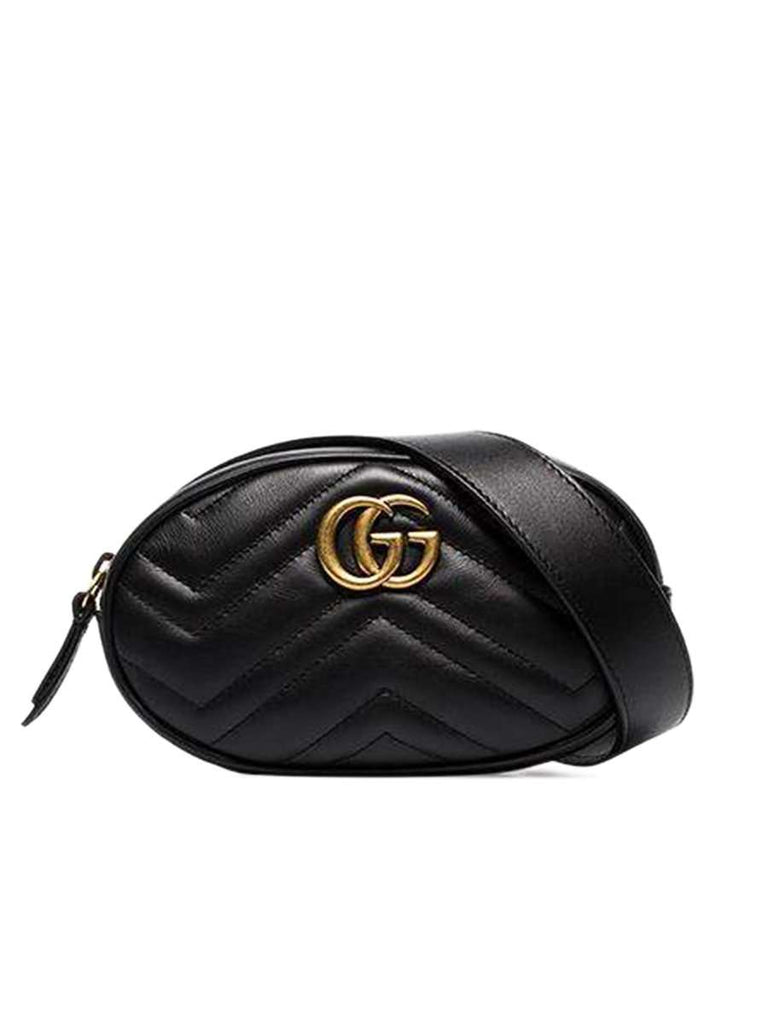 GG Marmont Matelassé Leather Belt Bag in Black