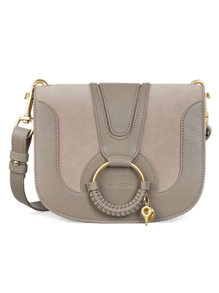 See By Chloé Leather Suede Shoulder Bag in Motty Grey Cosette