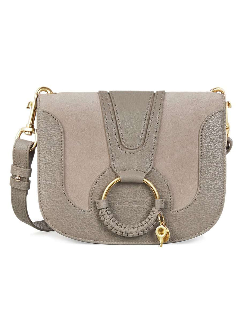 See By Chloé Leather Suede Shoulder Bag in Motty Grey Cosette
