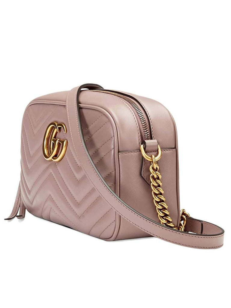 Gucci GG Marmont shoulder bag suede brown gold hardware 447632