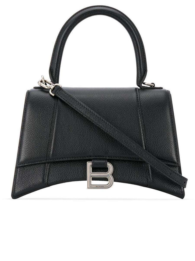 Hourglass Small Top Handle Bag in Black