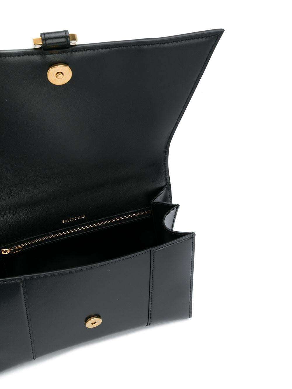 Hourglass Medium Top Handle Bag in Black | Cosette