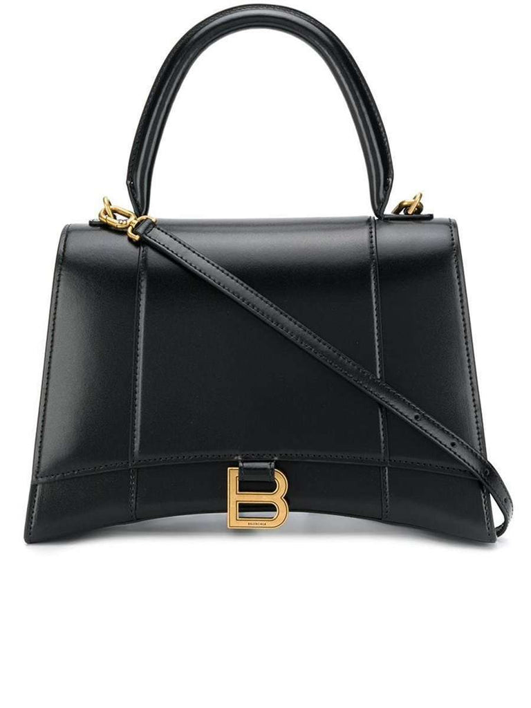 Hourglass Medium Top Handle Bag in Black | Cosette
