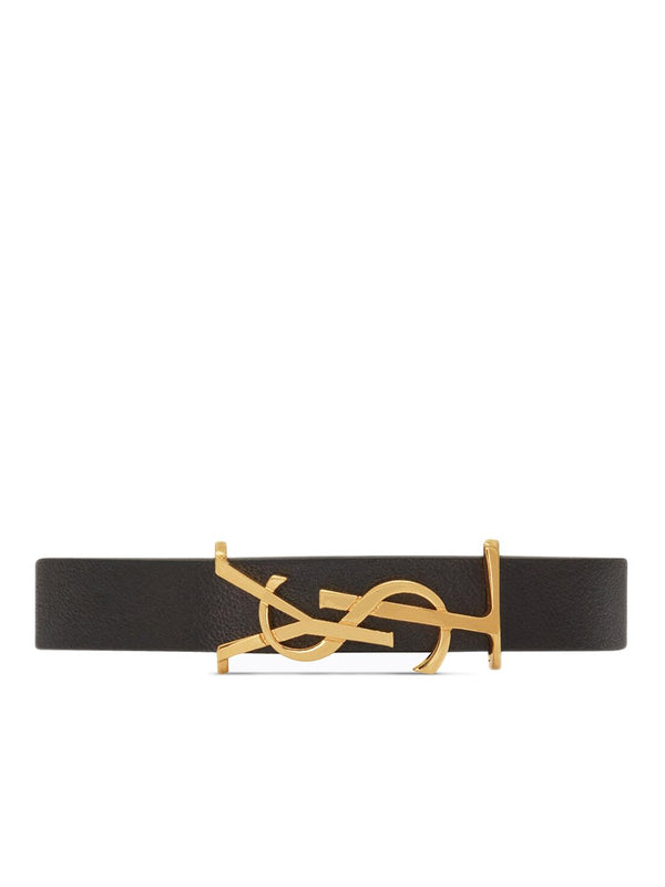 Saint Laurent Opyum Bracelet in Smooth Leather and Metal – COSETTE