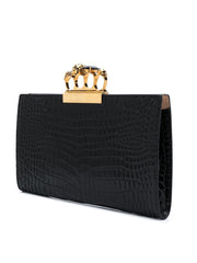 Four Ring Flat Pouch in Black