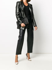 Four Ring Flat Pouch in Black
