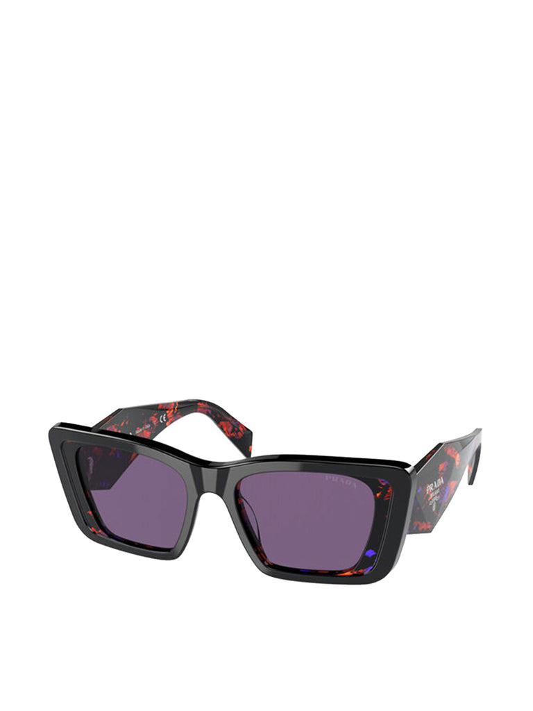 Prada Symbole Sunglasses SPR08Y in Black & Abstract Orange