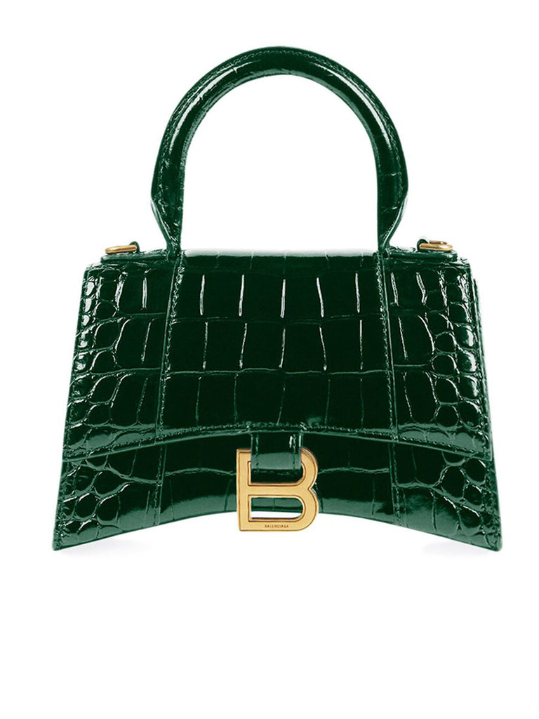 Hourglass XS Top Handle Bag in Forest Green