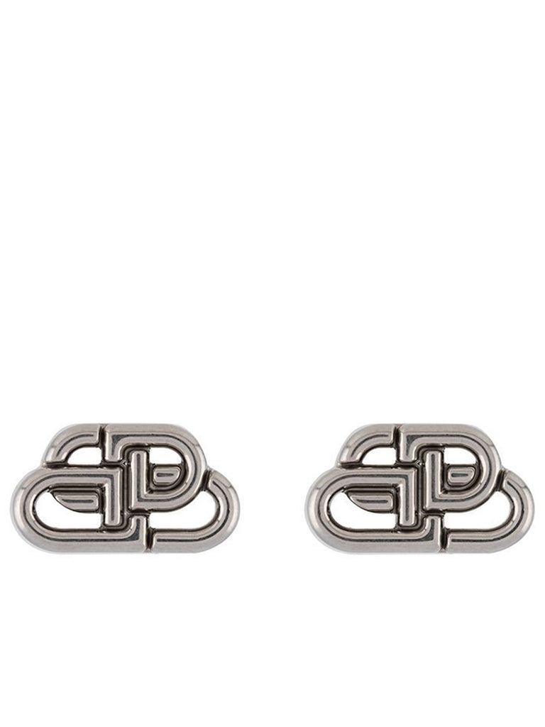 BALENCIAGA | BB XS Stud Earrings in Metallic Silver