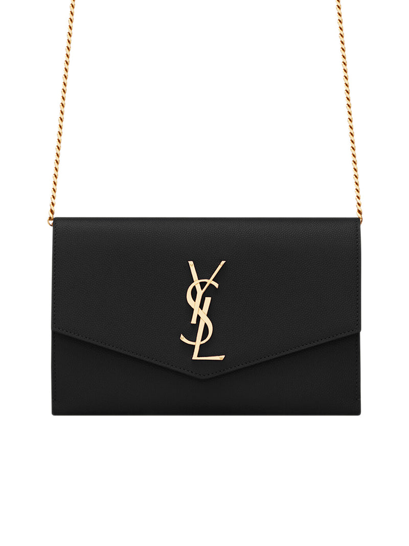 Saint Laurent Uptown Pouch Grain de Poudre Embossed Black in Leather with  Gold-tone - US