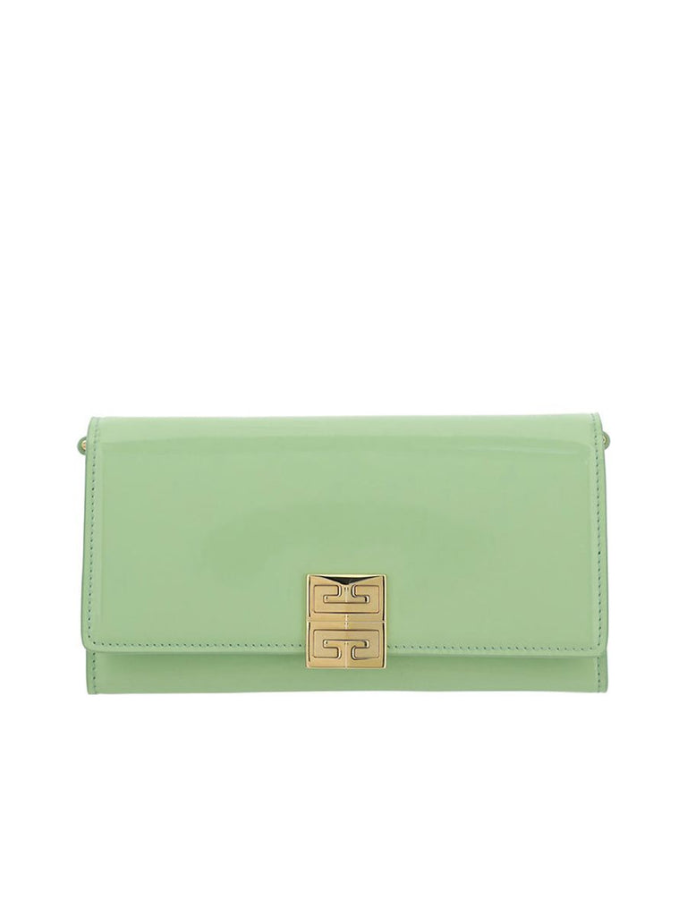 GIVENCHY | 4G Wallet in Box Leather with Chain in Pistachio