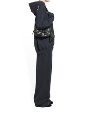 Le Cagole XS Shoulder Bag Crocodile Embossed with Rhinestones