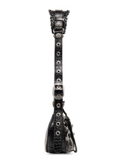 Le Cagole XS Shoulder Bag Crocodile Embossed with Rhinestones