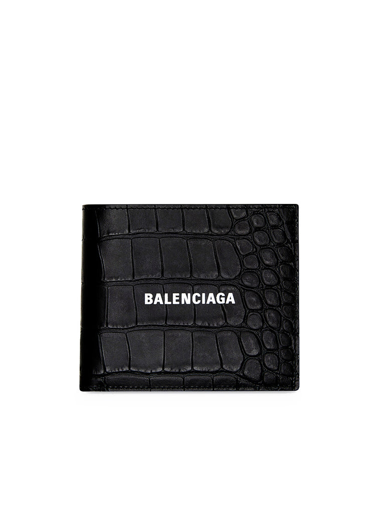 BALENCIAGA | Cash Square Folded Coin Wallet in Black