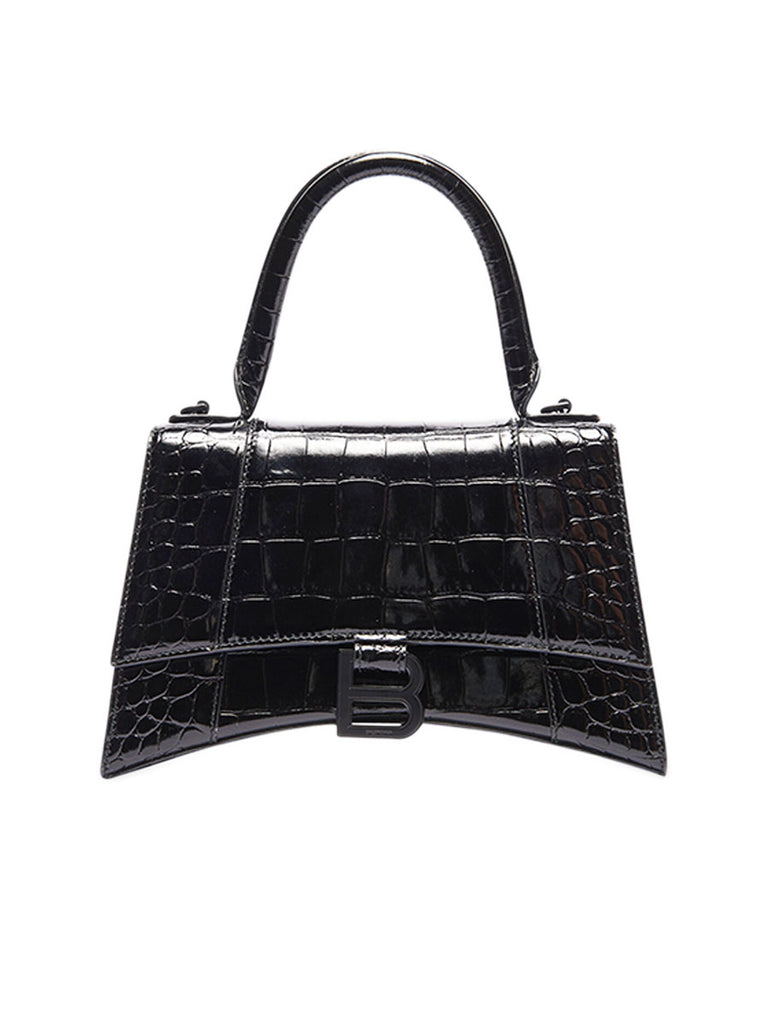Balenciaga Hourglass XS Top Handle Bag in Black