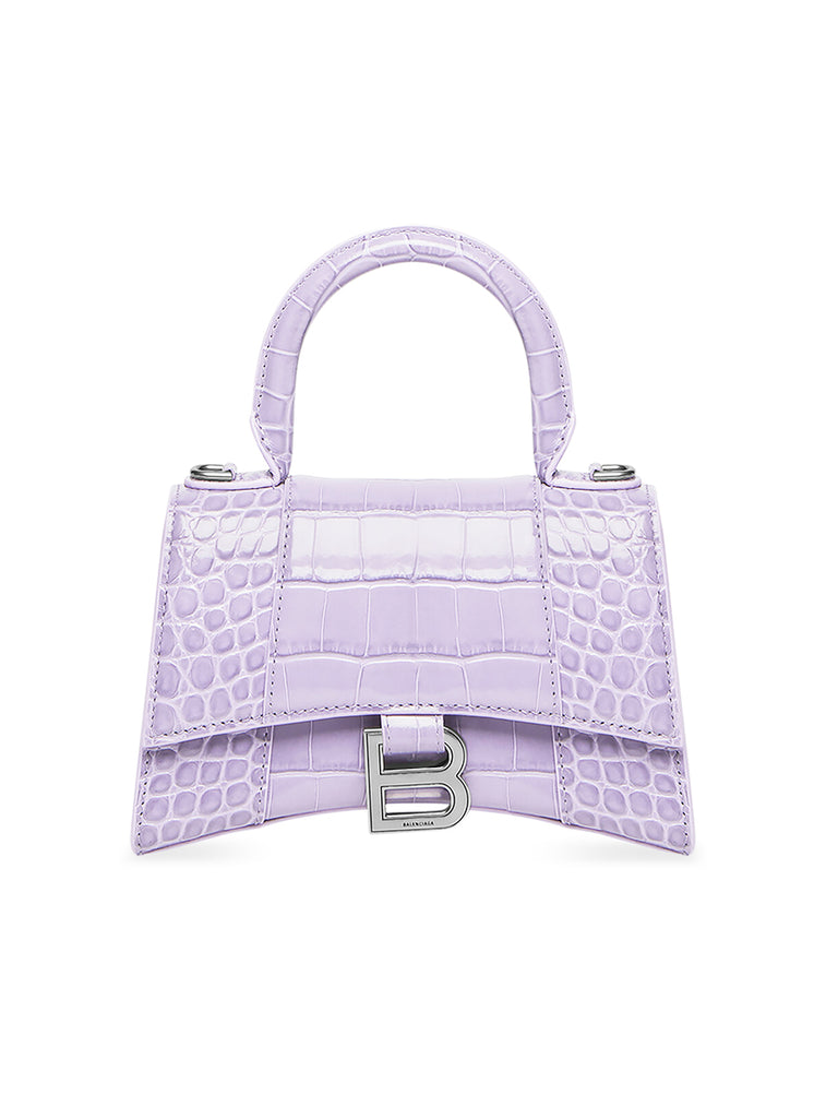 Hourglass XS Top Handle Bag in Light Purple