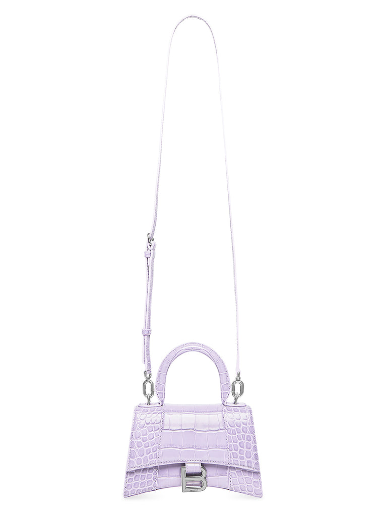 Balenciaga Hourglass XS Top Handle Bag in Light Purple