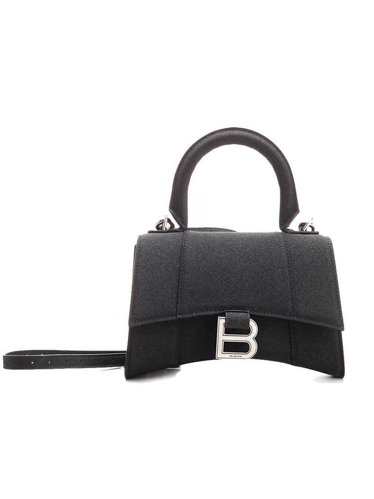 Hourglass XS Handbag in Sparkling Fabric Black