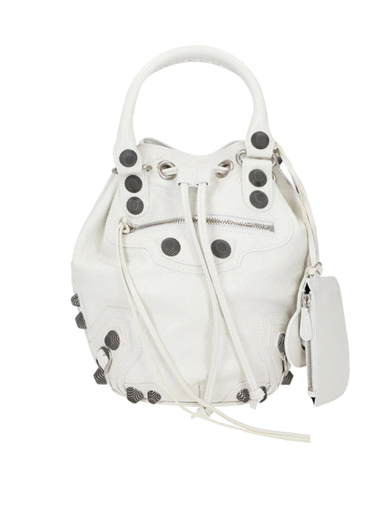 Le Cagole Small Bucket Bag in White