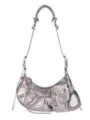Le Cagole XS Shoulder Bag Metallized in Silver