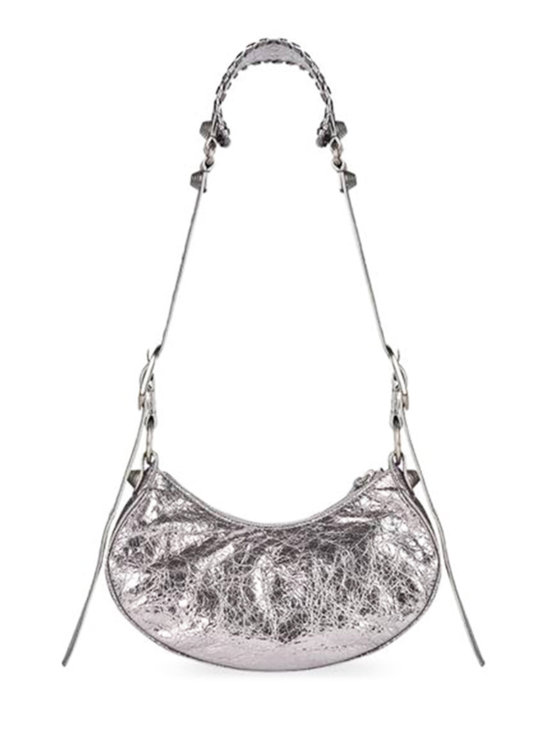 Le Cagole XS Shoulder Bag Metallized in Silver