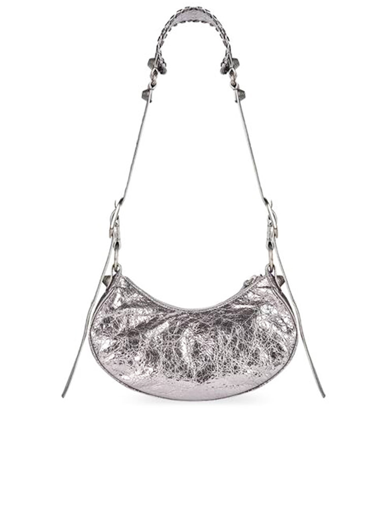 Le Cagole XS Shoulder Bag Metallized in Silver