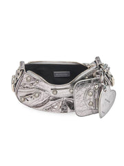 Le Cagole XS Shoulder Bag Metallized in Silver