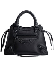 Neo Classic Mini Top Handle Bag in Grained Leather