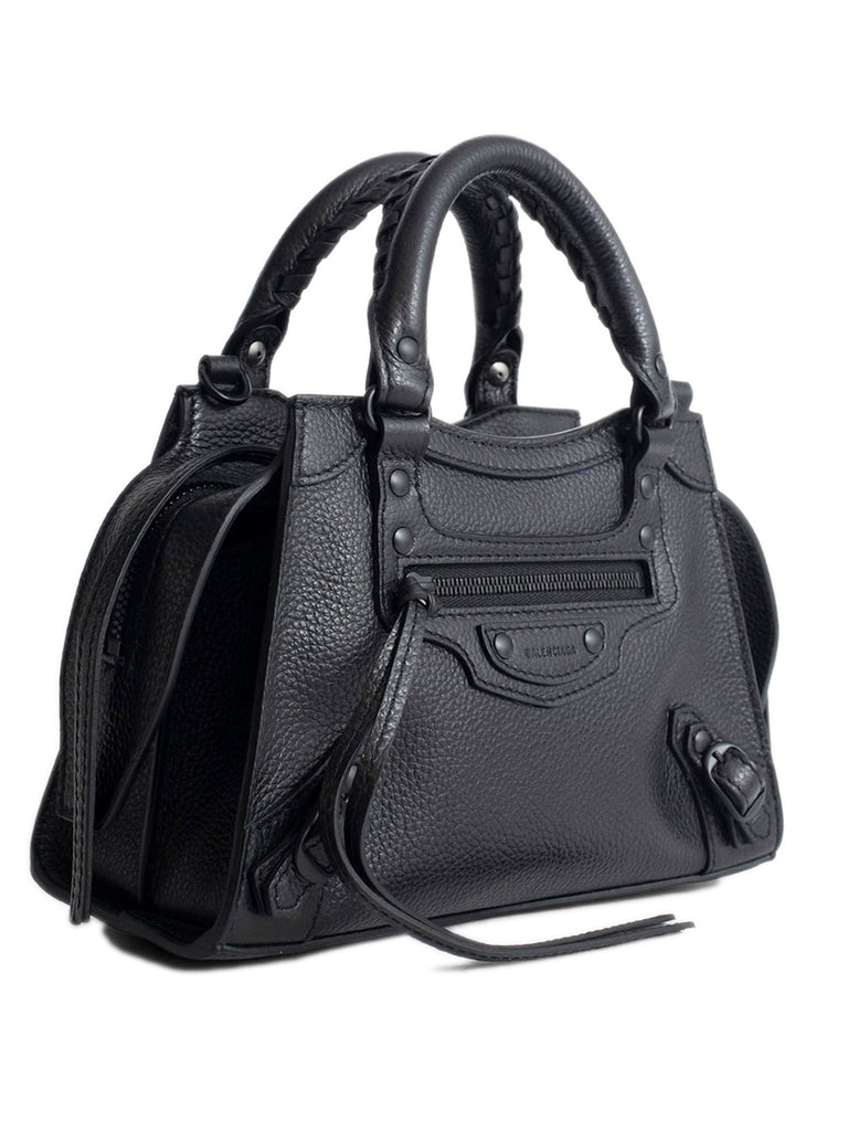 Neo Classic Mini Top Handle Bag in Grained Leather