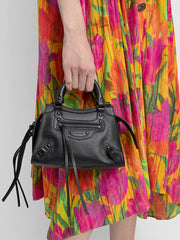 Neo Classic Mini Top Handle Bag in Grained Leather