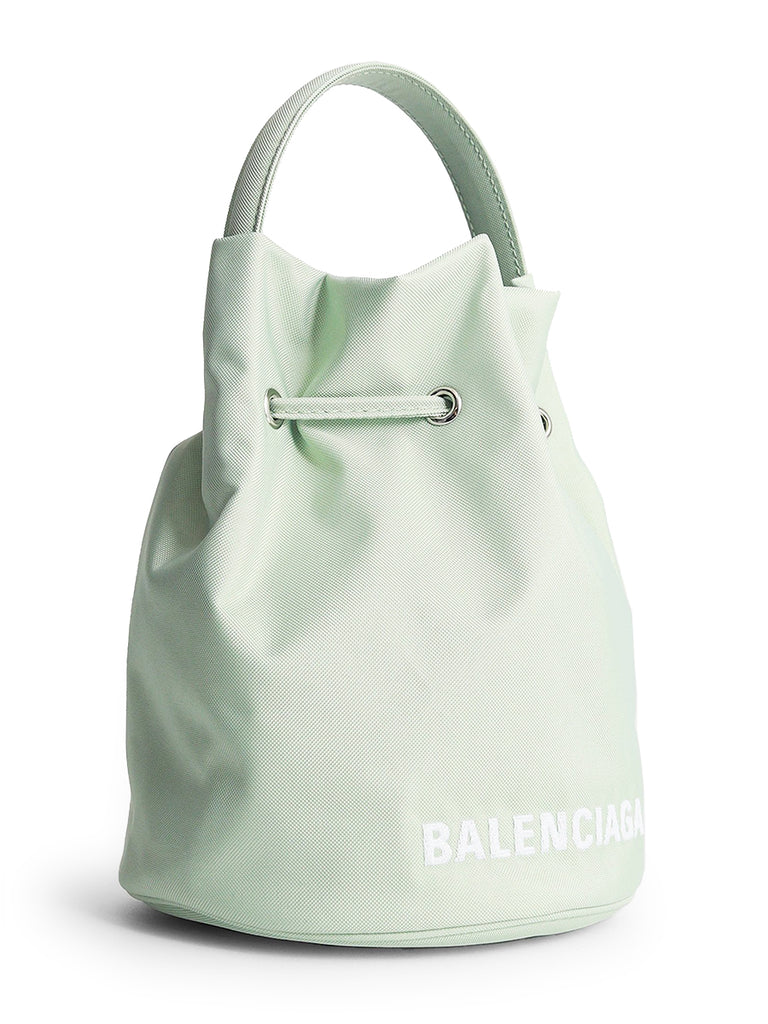 Balenciaga Wheel XS Drawstring Bucket Bag in Green