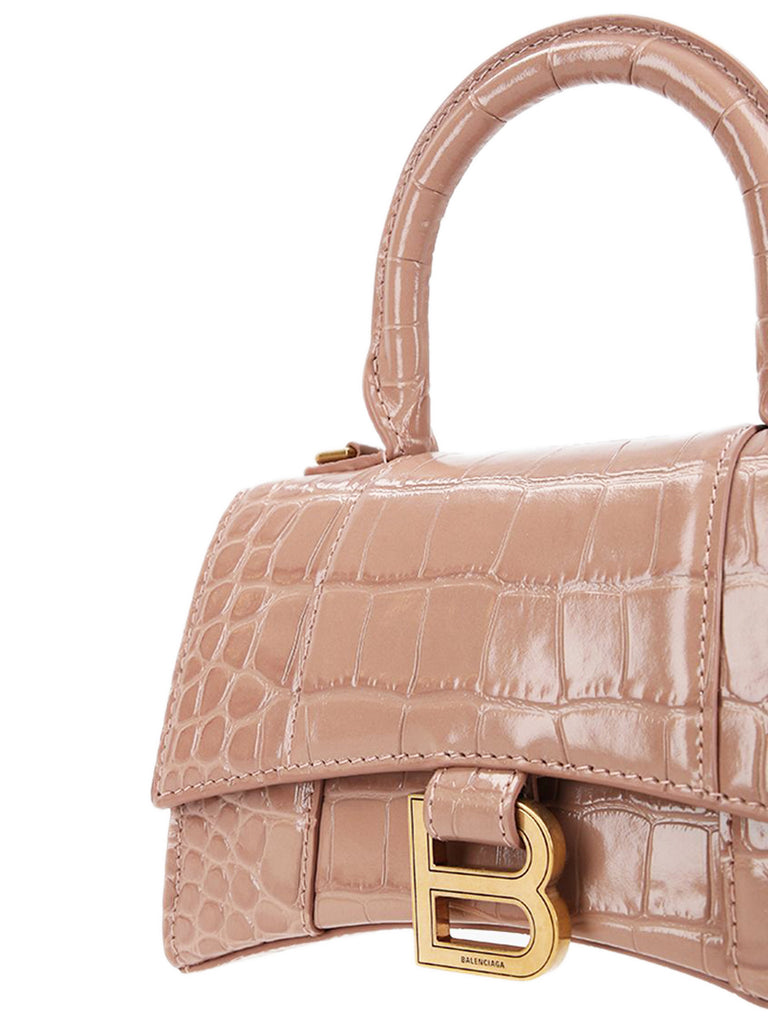 ハンドバッグ BALENCIAGA HOURGLASS XS HANDBAG IN BEIGE LLIZED CALFSKIN Hourglass XS Top Handle Bag in Beige – COSETTE